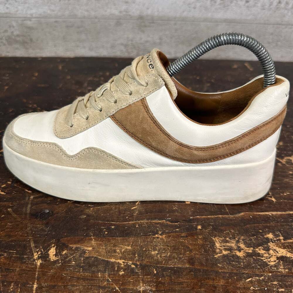 Vince Women's US 6M Warren Court Colorblock Leather and Suede Platform Sneakers - Picture 1 of 9